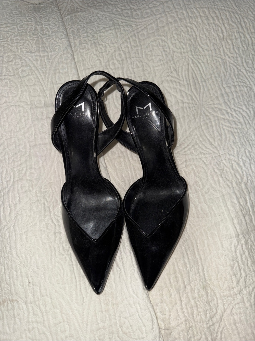 Marc Fisher Black Pointed Slingback Pumps
